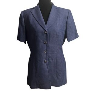 Women's Le Suit Navy Petite Short Sleeve Blazer 8P